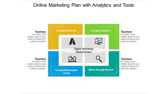 Online Marketing Plan With Analytics And Tools Ppt PowerPoint Presentation File Graphics Example PDF