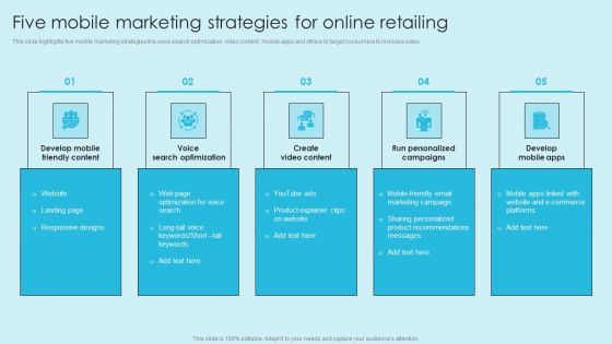 Online Marketing Techniques For Acquiring Clients Five Mobile Marketing Strategies Template PDF Online Marketing Techniques For Acquiring Clients Five Mobile Marketing Strategies Template PDF