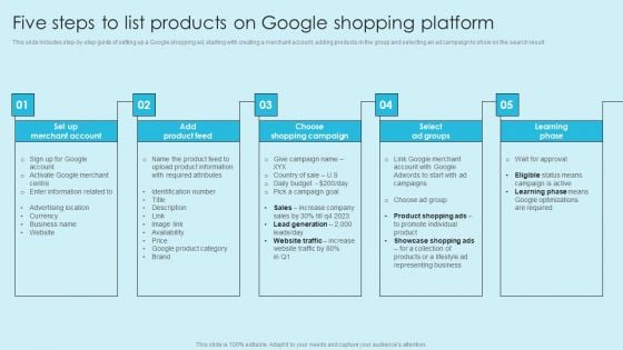 Online Marketing Techniques For Acquiring Clients Five Steps To List Products On Google Download PDF