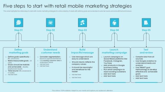 Online Marketing Techniques For Acquiring Clients Five Steps To Start With Retail Mobile Marketing Information PDF