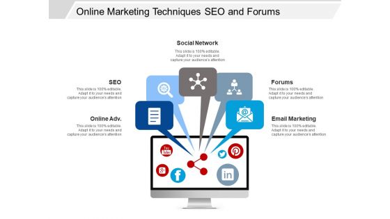 Online Marketing Techniques Seo And Forums Ppt Powerpoint Presentation Professional Backgrounds