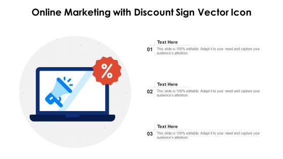 Online Marketing With Discount Sign Vector Icon Ppt Slides Professional PDF