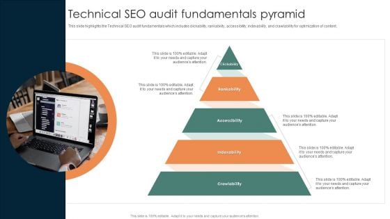 Online Mechanism For Site Technical SEO Audit Fundamentals Pyramid Portrait PDF