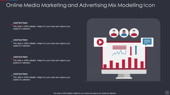 Online Media Marketing And Advertising Mix Modelling Icon Introduction PDF