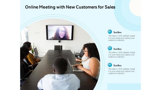 Online Meeting With New Customers For Sales Ppt PowerPoint Presentation Infographic Template Format Ideas PDF
