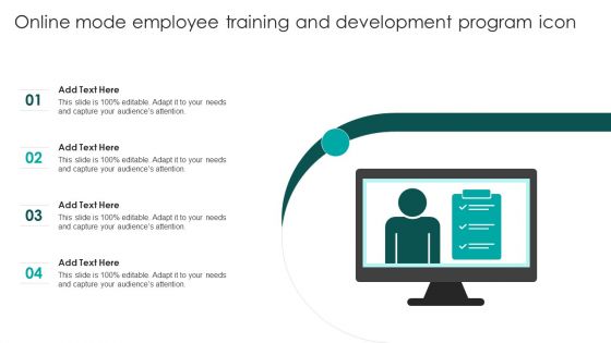 Online Mode Employee Training And Development Program Icon Ideas PDF