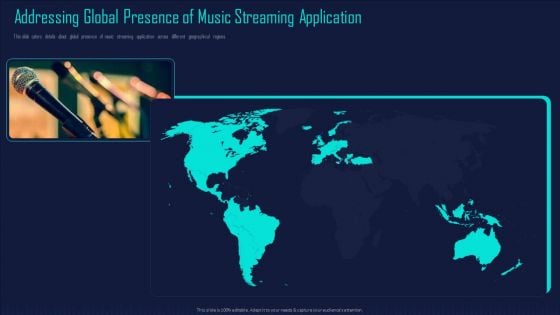 Online Music Streaming App Capital Raising Elevator Addressing Global Presence Guidelines PDF