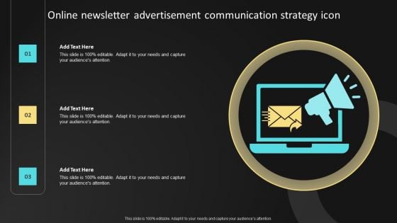 Online Newsletter Advertisement Communication Strategy Icon Ppt Inspiration Maker PDF