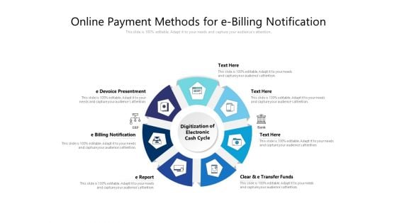 Online Payment Methods For E Billing Notification Ppt PowerPoint Presentation File Mockup PDF