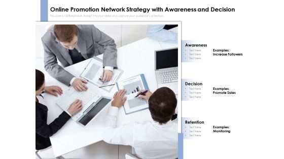 Online Promotion Network Strategy With Awareness And Decision Ppt PowerPoint Presentation File Infographics PDF