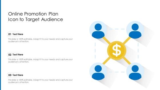 Online Promotion Plan Icon To Target Audience Ppt Slides Graphics Pictures PDF