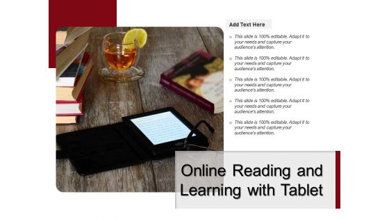 Online Reading And Learning With Tablet Ppt PowerPoint Presentation File Graphics Download PDF