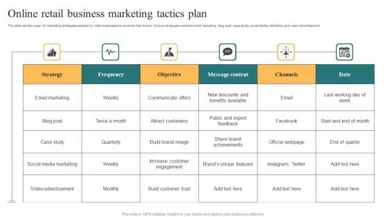 Online Retail Business Marketing Tactics Plan Infographics PDF Online Retail Business Marketing Tactics Plan Infographics PDF