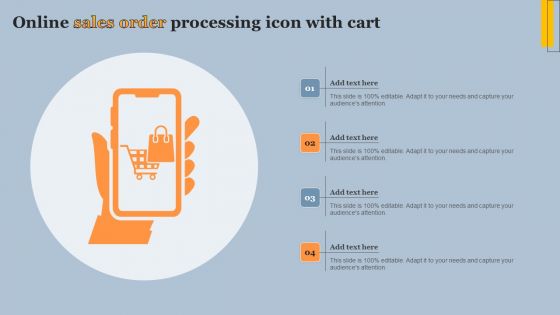 Online Sales Order Processing Icon With Cart Sample PDF