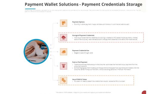 Online Settlement Revolution Payment Wallet Solutions Payment Credentials Storage Clipart PDF