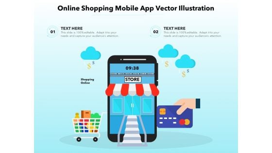 Online Shopping Mobile App Vector Illustration Ppt PowerPoint Presentation Visual Aids Gallery PDF