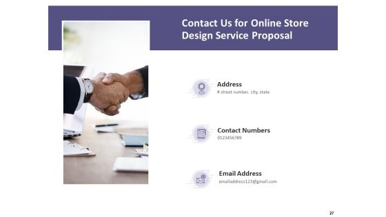 Online Store Design Service Proposal Ppt PowerPoint Presentation Complete Deck With Slides