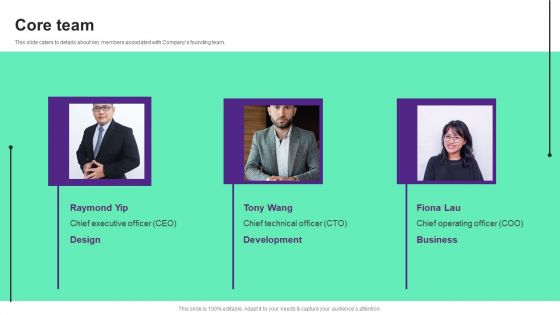 Online Store Investment Pitch Deck Core Team Download PDF Online Store Investment Pitch Deck Core Team Download PDF
