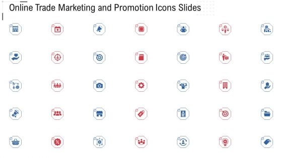 Online Trade Marketing And Promotion Icons Slides Themes PDF