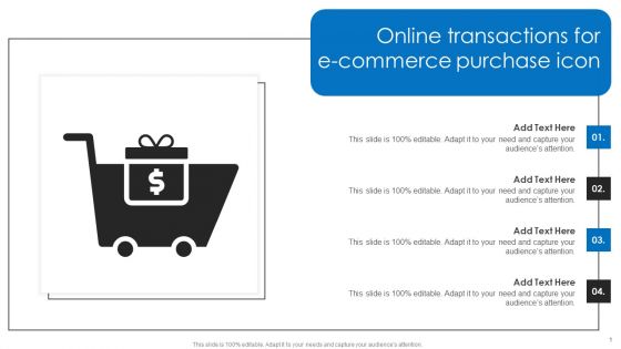 Online Transactions For E Commerce Purchase Icon Ppt Infographic Template Good PDF