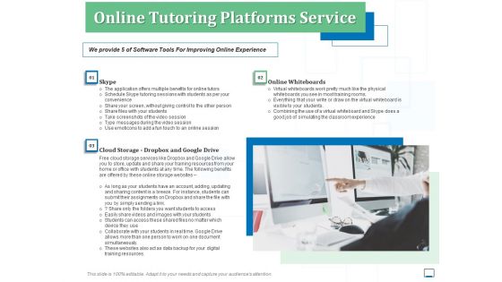 Online Tutoring Platforms Service Ppt Summary Guidelines PDF