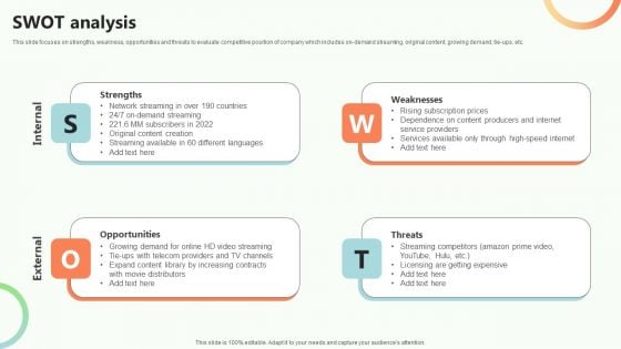 Online Video Content Provider Business Profile SWOT Analysis Brochure PDF