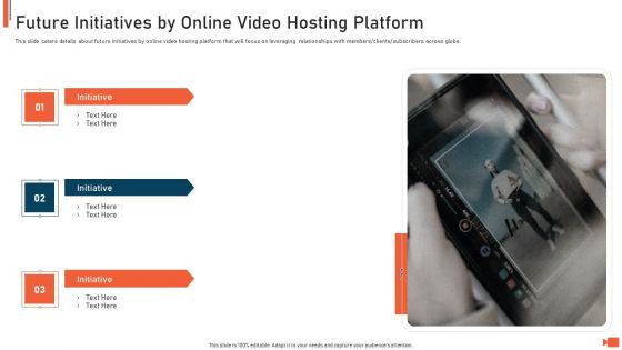 Online Video Streaming Site Capital Raising Elevator Future Initiatives By Online Video Hosting Platform Graphics PDF