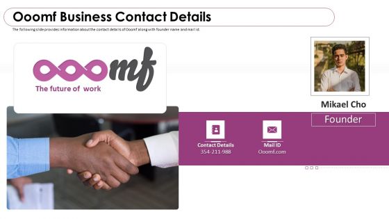 Ooomf Now Crew Capital Raising Elevator Pitch Deck Ooomf Business Contact Details Designs PDF Ooomf Now Crew Capital Raising Elevator Pitch Deck Ooomf Business Contact Details Designs PDF