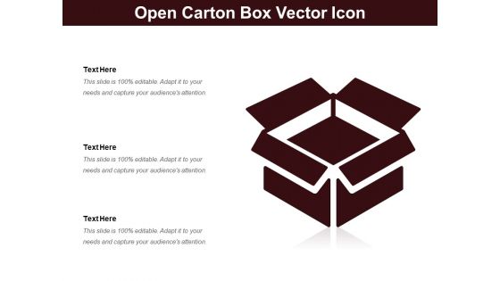 Open Carton Box Vector Icon Ppt PowerPoint Presentation Inspiration Objects PDF