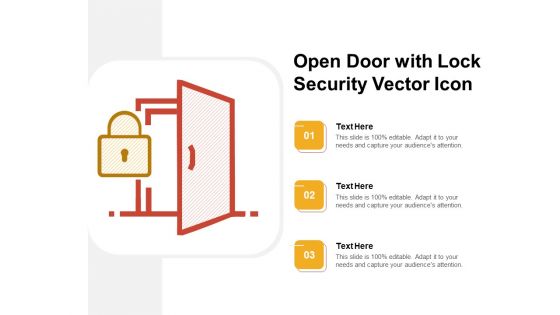 Open Door With Lock Security Vector Icon Ppt PowerPoint Presentation File Deck PDF