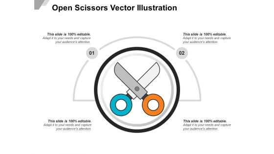 Open Scissors Vector Illustration Ppt PowerPoint Presentation Icon Maker PDF