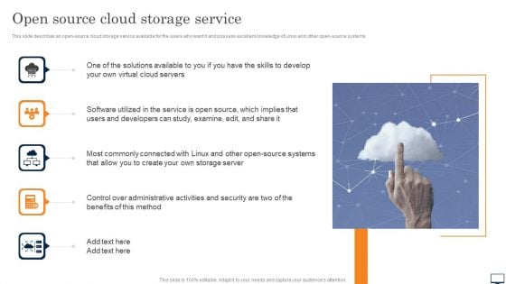 Open Source Cloud Storage Service Ppt PowerPoint Presentation File Portfolio PDF
