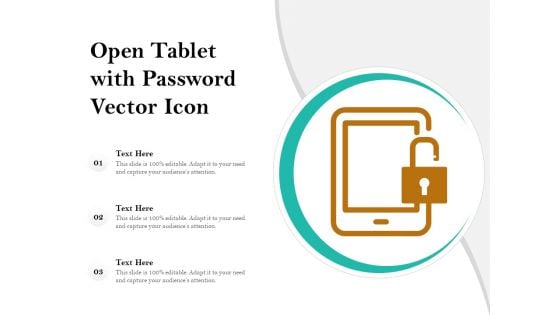 Open Tablet With Password Vector Icon Ppt PowerPoint Presentation Pictures Slide Portrait PDF