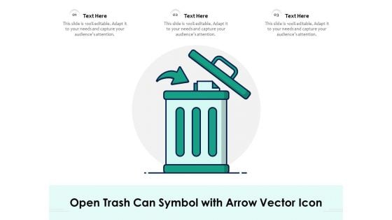 Open Trash Can Symbol With Arrow Vector Icon Ppt PowerPoint Presentation Styles Example Introduction PDF