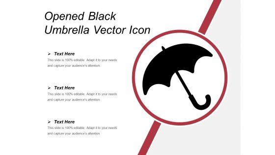 Opened Black Umbrella Vector Icon Ppt PowerPoint Presentation File Design Inspiration PDF