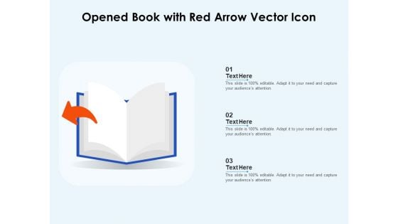 Opened Book With Red Arrow Vector Icon Ppt PowerPoint Presentation File Template PDF