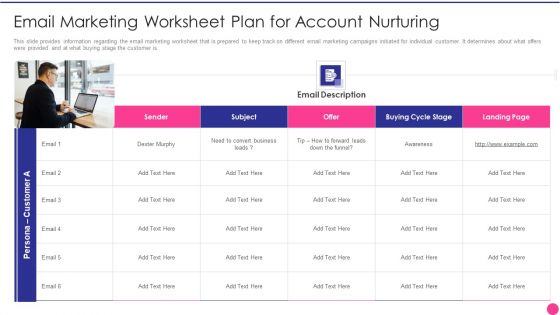 Operating B2B Sales Email Marketing Worksheet Plan For Account Nurturing Professional PDF Operating B2B Sales Email Marketing Worksheet Plan For Account Nurturing Professional PDF