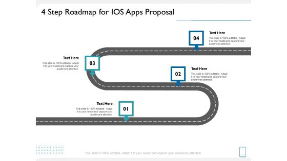 operating system application 4 step roadmap for ios apps proposal ppt infographics visuals pdf