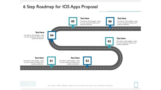 operating system application 6 step roadmap for ios apps proposal ppt professional backgrounds pdf