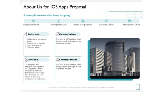 operating system application about us for ios apps proposal ppt styles example file pdf