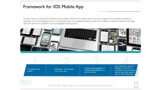 operating system application framework for ios mobile app ppt pictures layouts pdf
