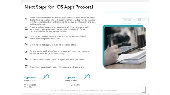 Operating System Application Next Steps For IOS Apps Proposal Ppt Show Files PDF