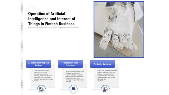 Operation Of Artificial Intelligence And Internet Of Things In Fintech Business Ppt PowerPoint Presentation Infographic Template Example File