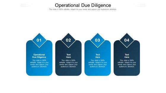 Operational Due Diligence Ppt PowerPoint Presentation Professional Visual Aids Cpb Pdf