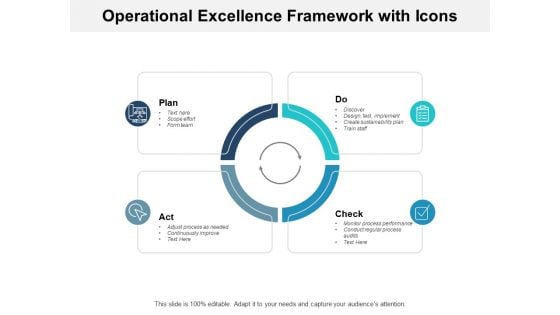 Operational Excellence Framework With Icons Ppt PowerPoint Presentation Styles Graphics