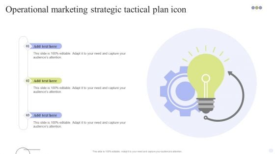 Operational Marketing Strategic Tactical Plan Icon Guidelines PDF