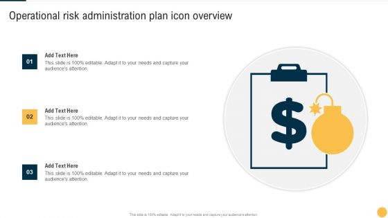 Operational Risk Administration Plan Icon Overview Demonstration PDF