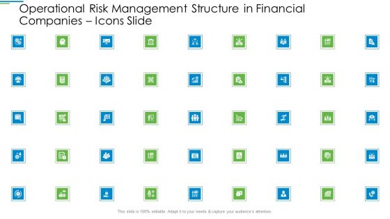 Operational Risk Management Structure In Financial Companies Icons Slide Diagrams PDF
