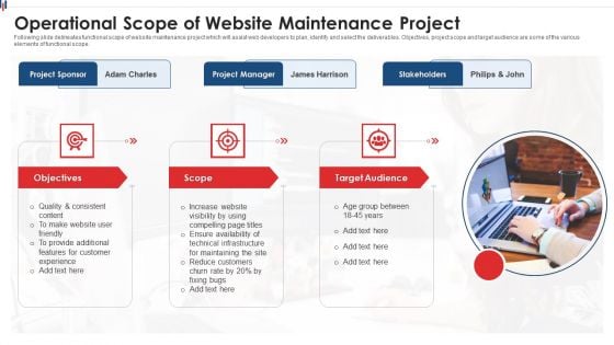 Operational Scope Of Website Maintenance Project Summary PDF