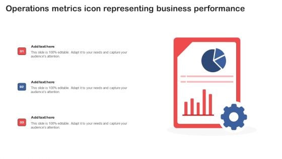 Operations Metrics Icon Representing Business Performance Portrait PDF